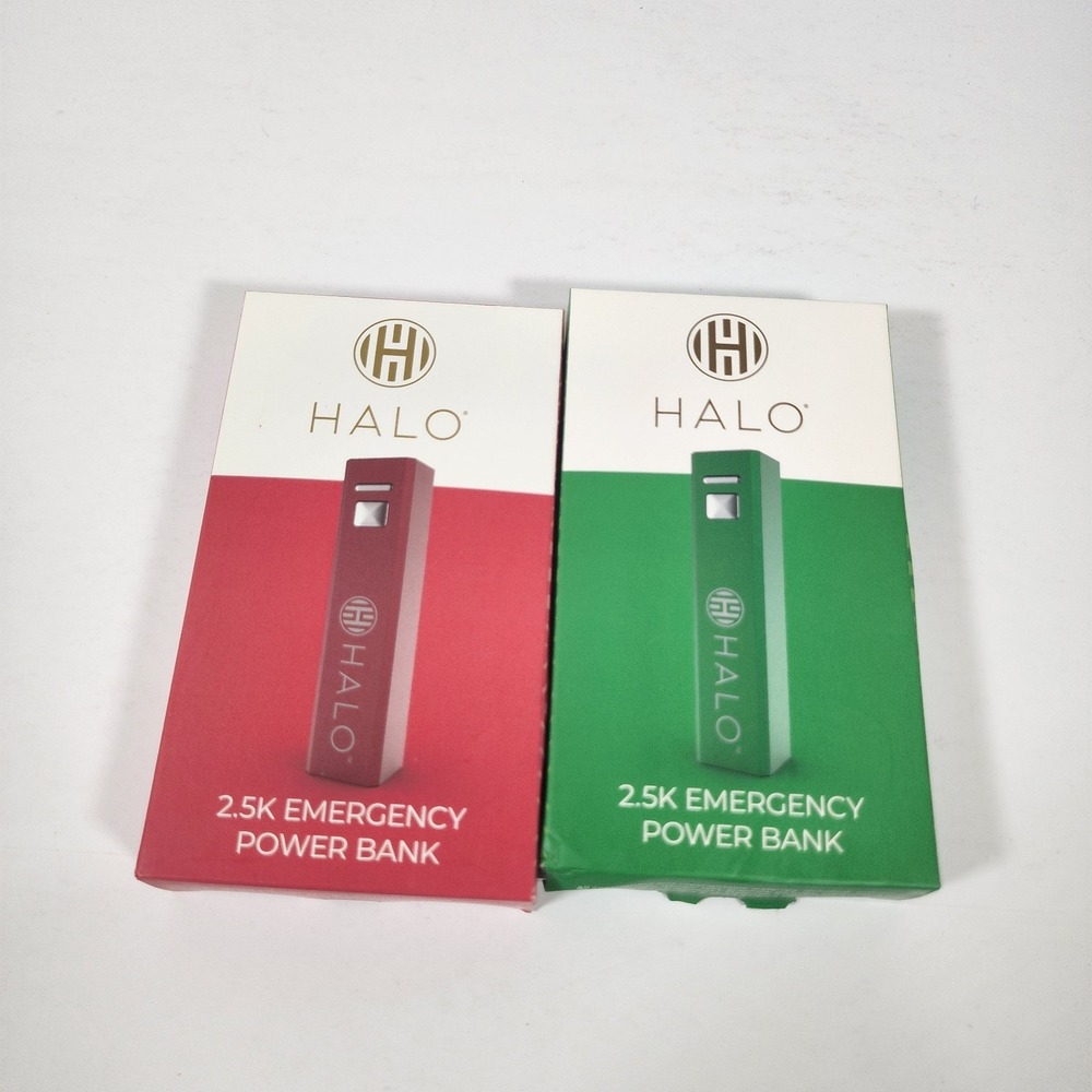(2 Pack) Halo 2.2k Emergency Power Bank USB-C Input, USB-A Output, LED indicator